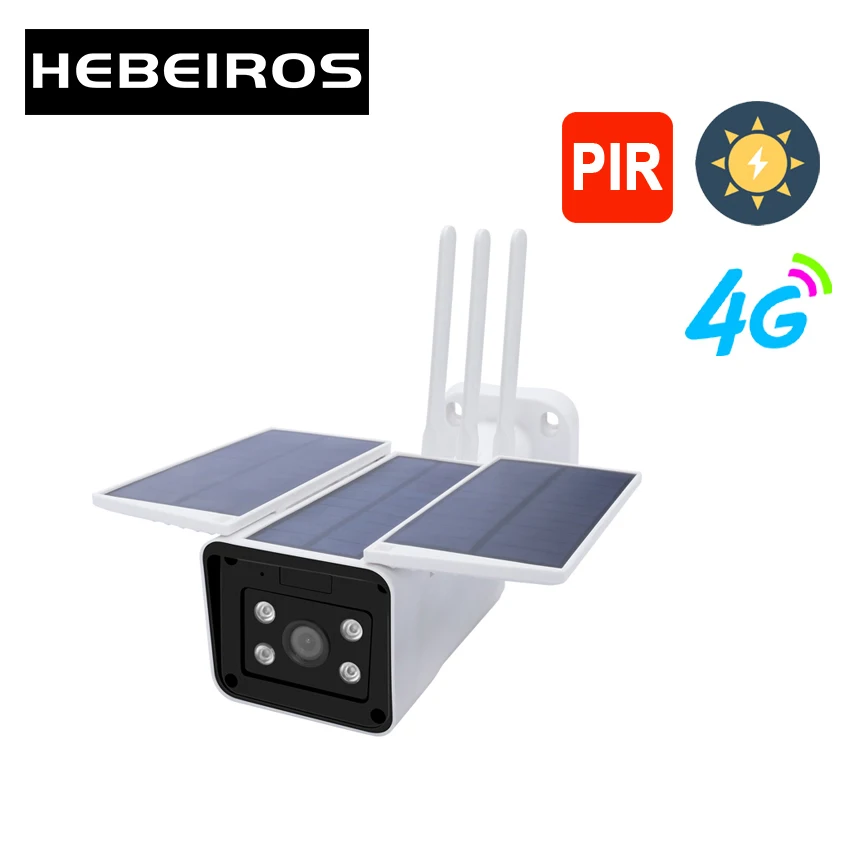 Камера видеонаблюдения Hebeiros HD1080P 4G с солнечной батареей IP Wi Fi 2 мегапиксельная