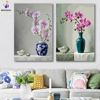 diy colorings pictures by numbers with colors pink orchid flower arrangement picture drawing painting by numbers framed home