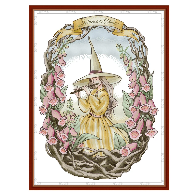 

Summer in the Wizarding World cross stitch kit aida 14ct 11ct count printed canvas stitches embroidery DIY handmade needlework