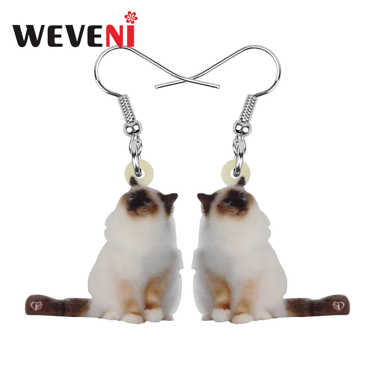 WEVENI акриловые серьги подвески в виде смайликов кошек животных милых котят