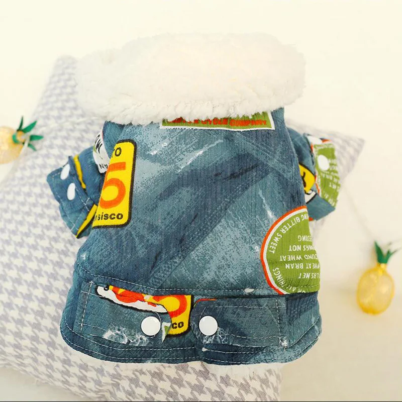 Одежда для собак новый стиль зимняя одежда толстый теплый костюм маленьких мопса