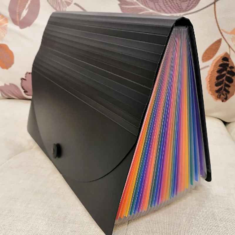 24 Слои Большая Сумка для документов Радуга типа гармошка A4 Классификация Тесты