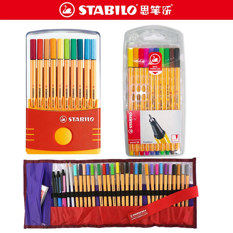 

Stabilo 88 Fiber Pen Fineliner 0.4 mm 10/20/25 Color Professional Fine Point Pen Stationery Set For Paiting Sketching Writing