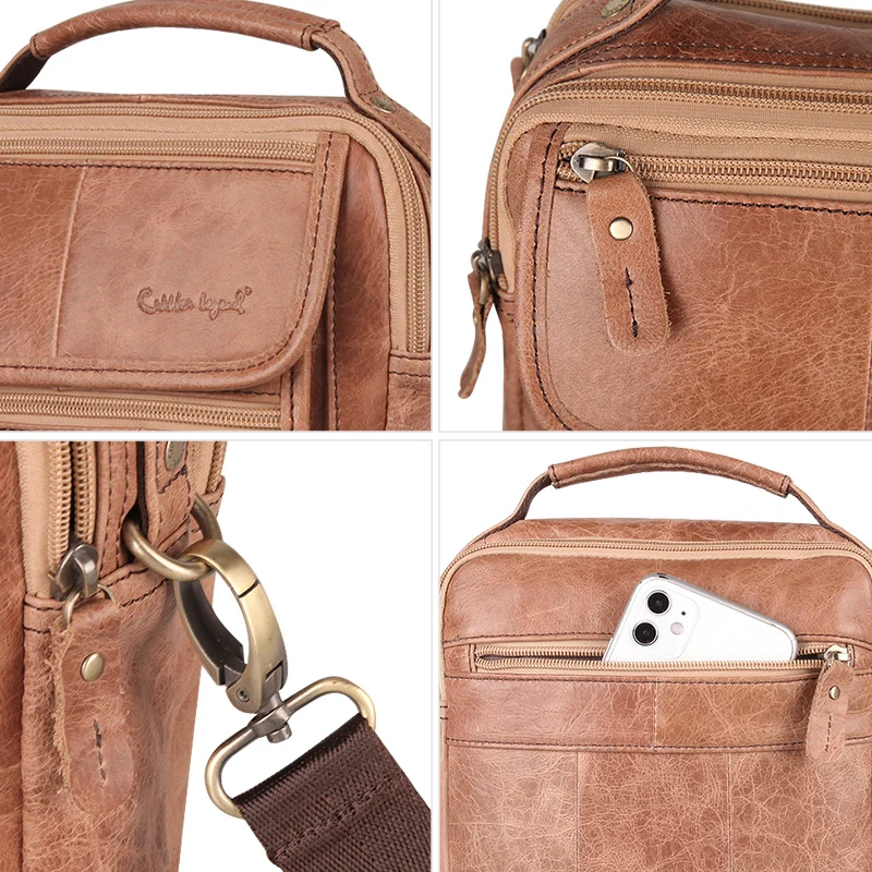 2021 new genuine leather men vintage handbags small flap mens shoulder messenger crossbody bag casual office pocket satchels free global shipping