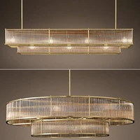e14 led retro american copper golden round linear pendant lights pendant light suspension luminaire lampen for dinning room
