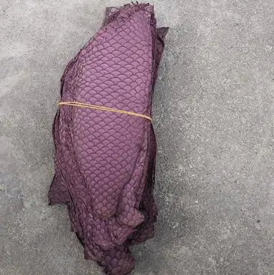 purple 1 шт. Цвет Фул натуральная лососевых рыб кожи шт разных цветов DIY поясная сумка Аксессуары для обуви 25x10 см - Цвет: purple