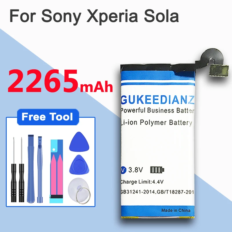 AGPB009-A 002 Батарея для Sony Xperia Sola MT27 MT27i MT27a Pepper 2265mAh Заменяемые аккумуляторы для мобильного телефона Номер отслеживания.