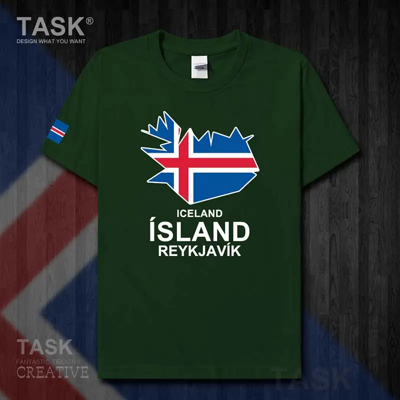 Футболка мужская с изображением Исландии ил сикле Рейкьявика Новые Топы одежда