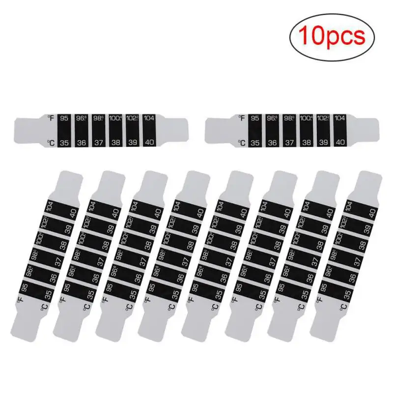 10 Pcs Forehead Head Strip Fever Thermometer Baby Child Adult Body Check Test Temperature Monitoring Safe Non-Toxic | Дом и сад