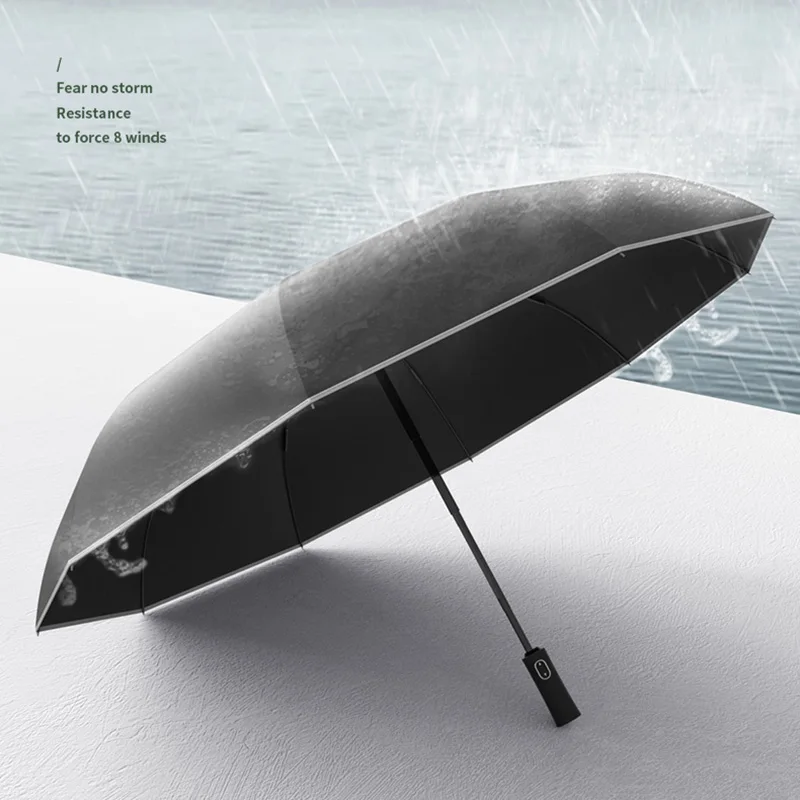 Автоматический зонт для гольфа ветрозащищенный с реверсивной фотографией