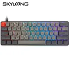 Механическая игровая мини-клавиатура SKYLOONG SK61 60% со съемным кабелем и RGB подсветкой, Игровая клавиатура для планшета, телефона, IPad, проводная USB-клавиатура