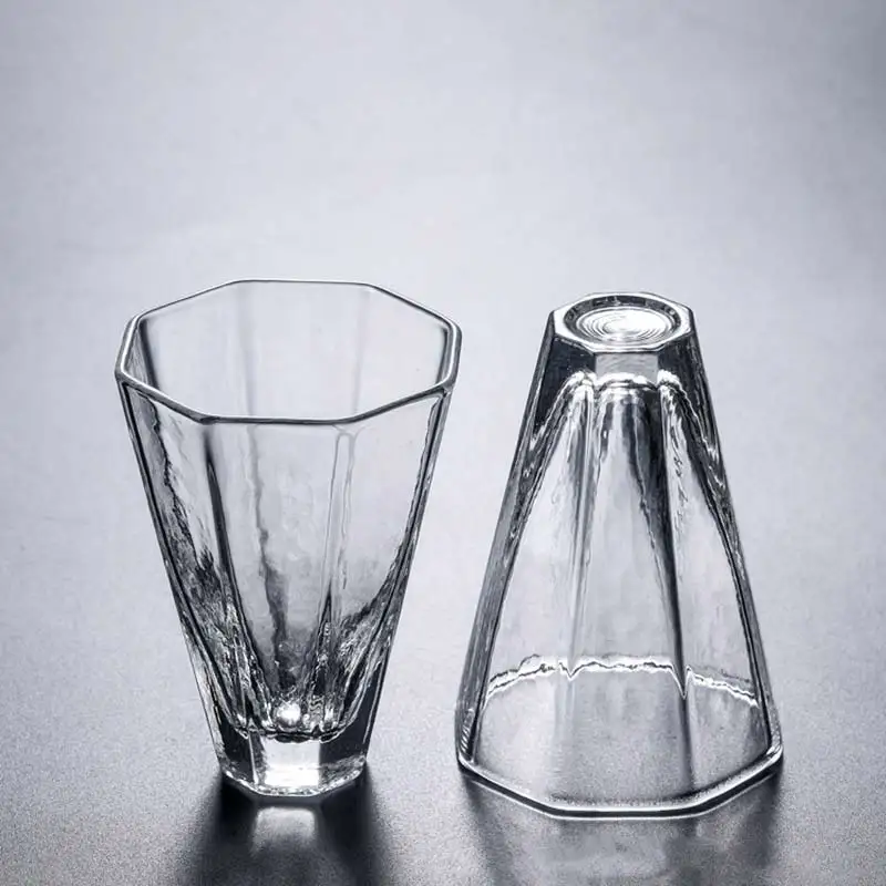 2Pcs Japanese Shot Glass Cup Creative Hammer Pattern Wine Glasses Heat-resistant Kungfu Tea Home Office Drinkware 50ml Gifts | Дом и сад