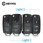 Складной автомобильный ключ KEYYOU, ключ с откидной крышкой для VW polo passat b5 Tiguan Golf VOLKSWAGEN Seat Skoda, 10 шт., 23 кнопок