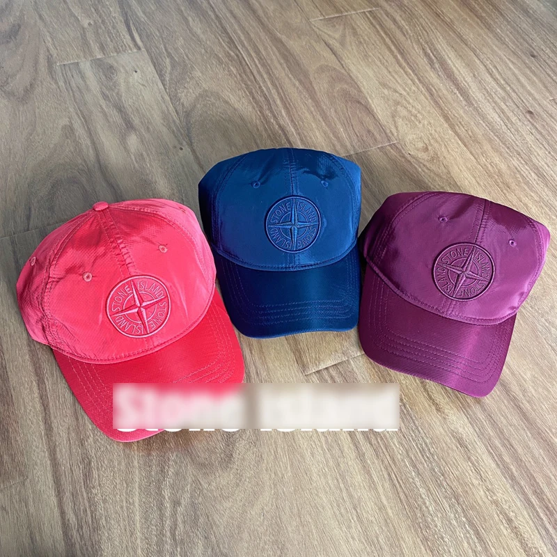 

2021 New Stone Island male and female couples new trendy brand cross badge nylon caps sunscreen casual baseball cap
