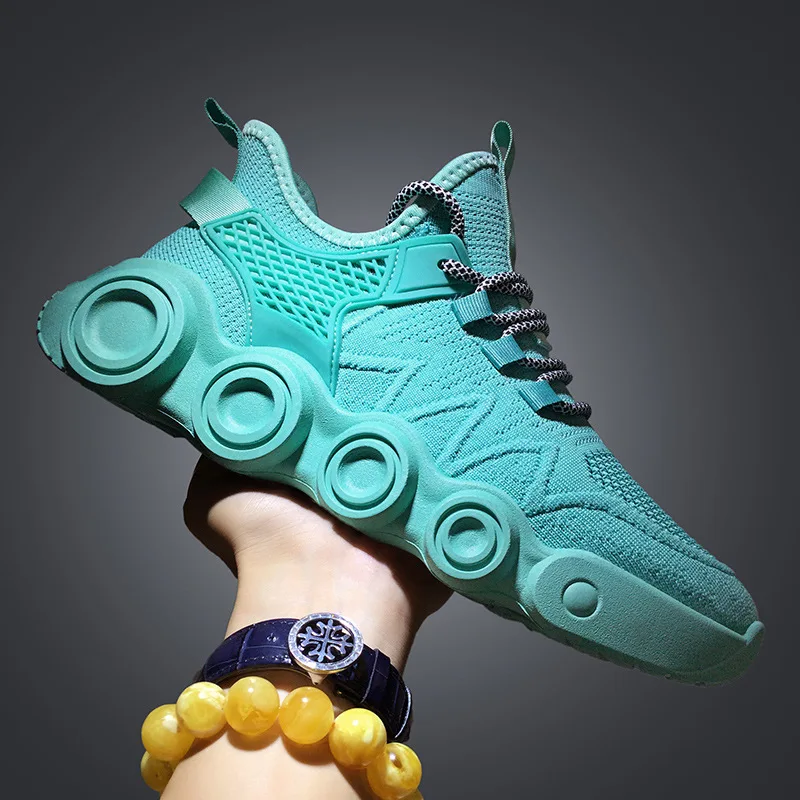 

Men Fashion Sneakers Casual Men's Shoes Breathabel Mesh Platform Shoes 2021 New Arrival High Top Sneaker Lace-up Tenis Masculino