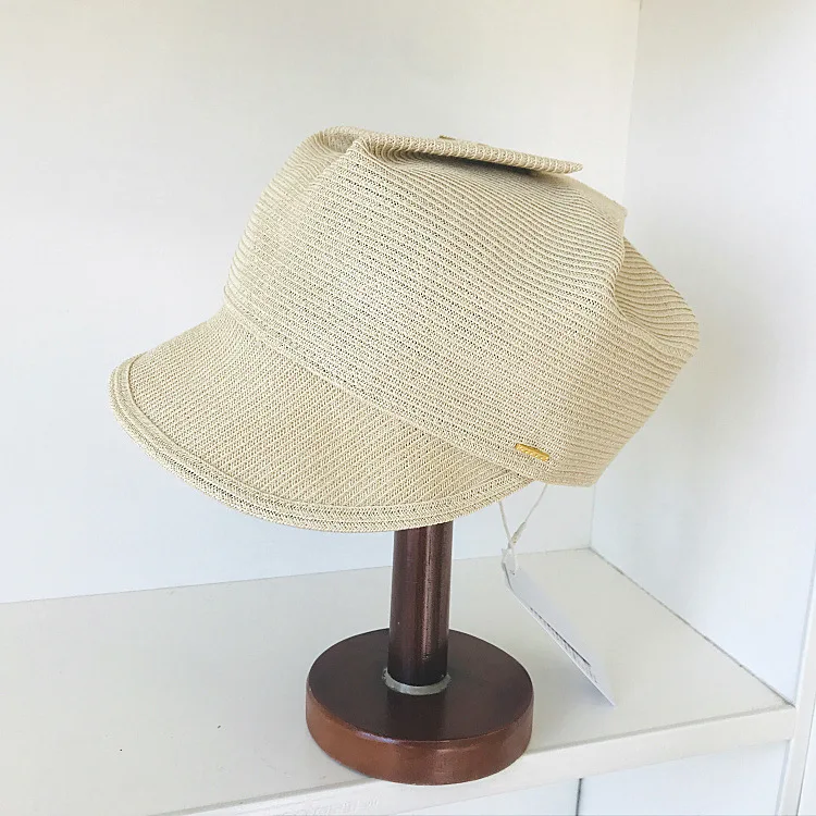 

Spring Summer Paragraph Hit Flat Top Equestrian Hat Folding Women's Casual Baseball Cap Peaked Hat Sunscreen UV Beach Straw Hat
