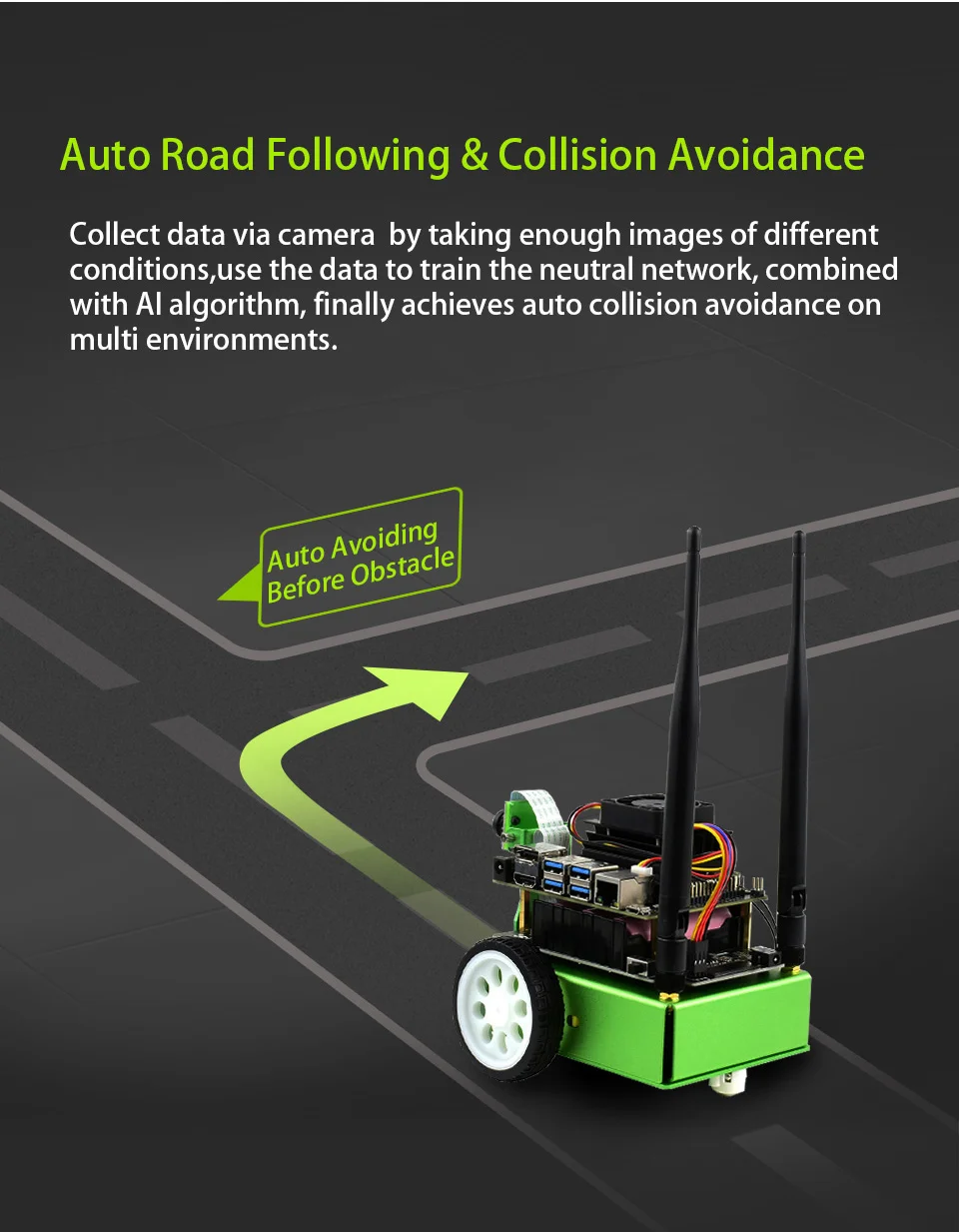 Waveshare JetBot AI Kit NVIDIA официальная рекомендация Robot на базе Jetson Nano(B01) Smart