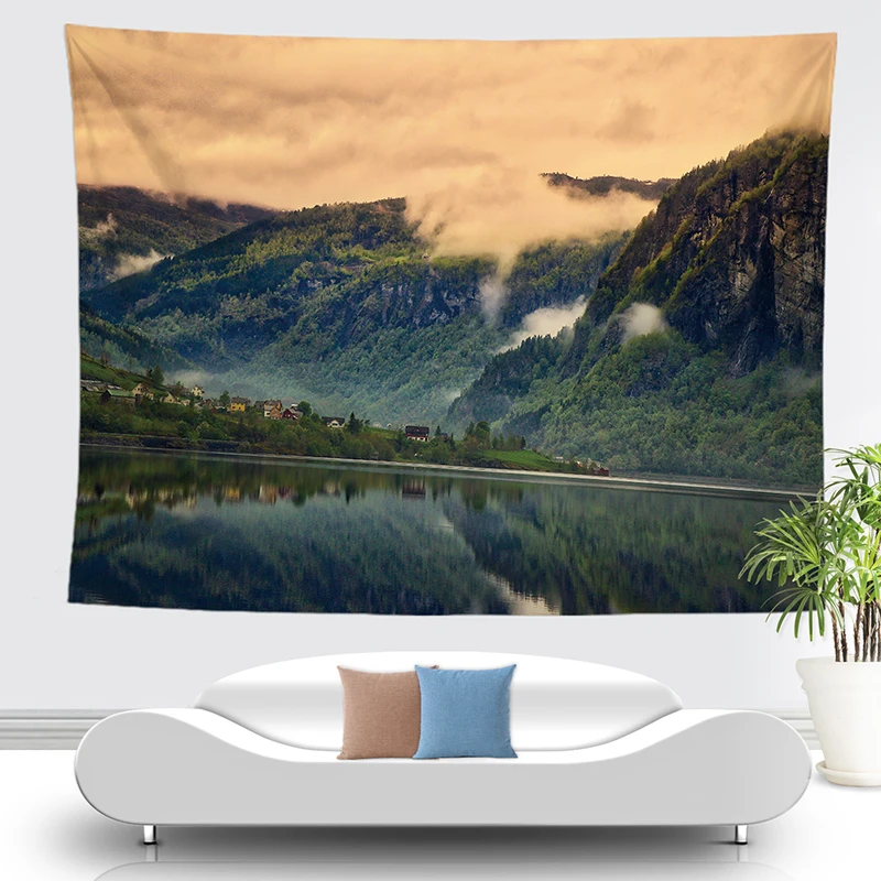 Лесной гобелен природный поток река настенный подвесной Прямая поставка большое