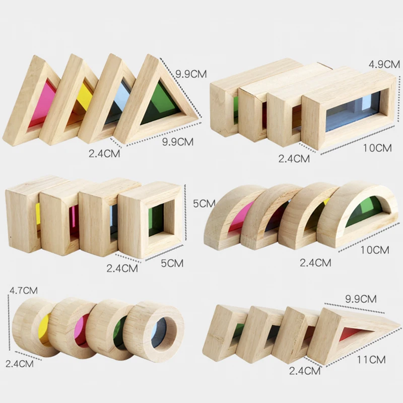 

Wooden toys diy rainbow building blocks sensory creative montessori Stacking wood blocks early educational toys for children