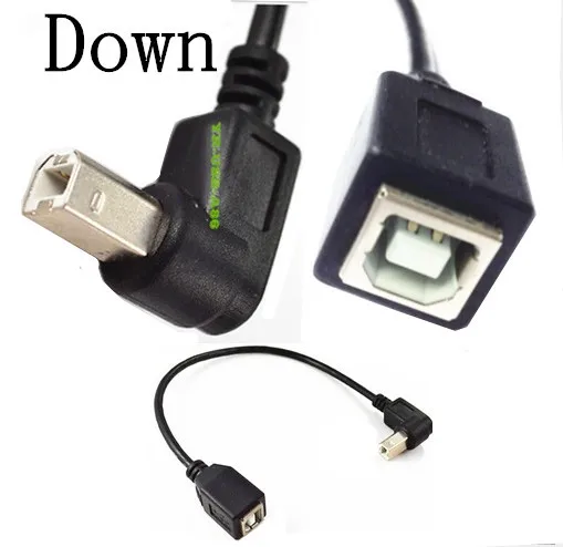 1 шт. правый угол USB Тип B папа к Женский принтер новый удлинитель Кабель