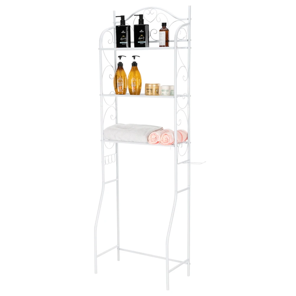 

3-Tier Metal Toilet Towel Storage Rack Holder Over Bathroom Shelf Organizer Floor Type for Store Shampoo/Towel etc Accessory