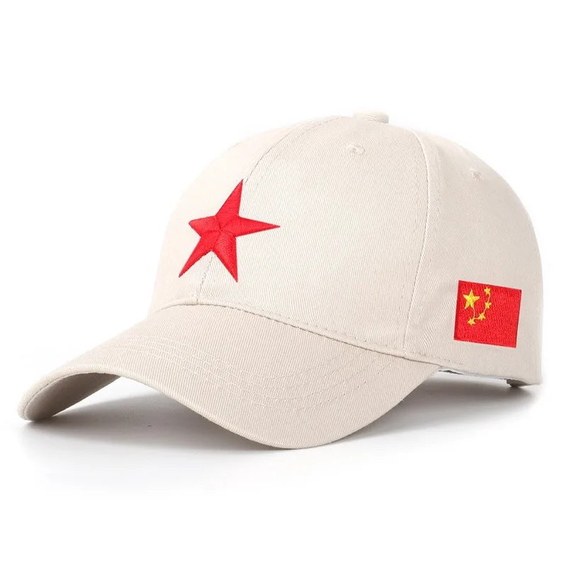 Новая Солнцезащитная шапка с китайским пятизвездочным красным флагом военная