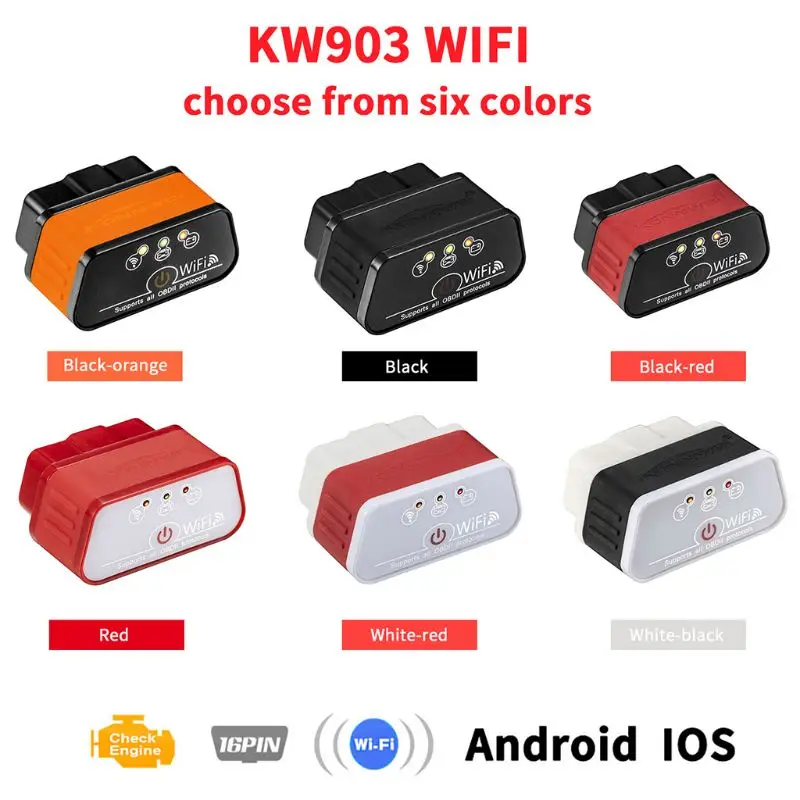

V1.5 OBD2 Scanner PIC18F25K80 KW903 WIFI OBD 2 Diagnostic Tool ELM 327