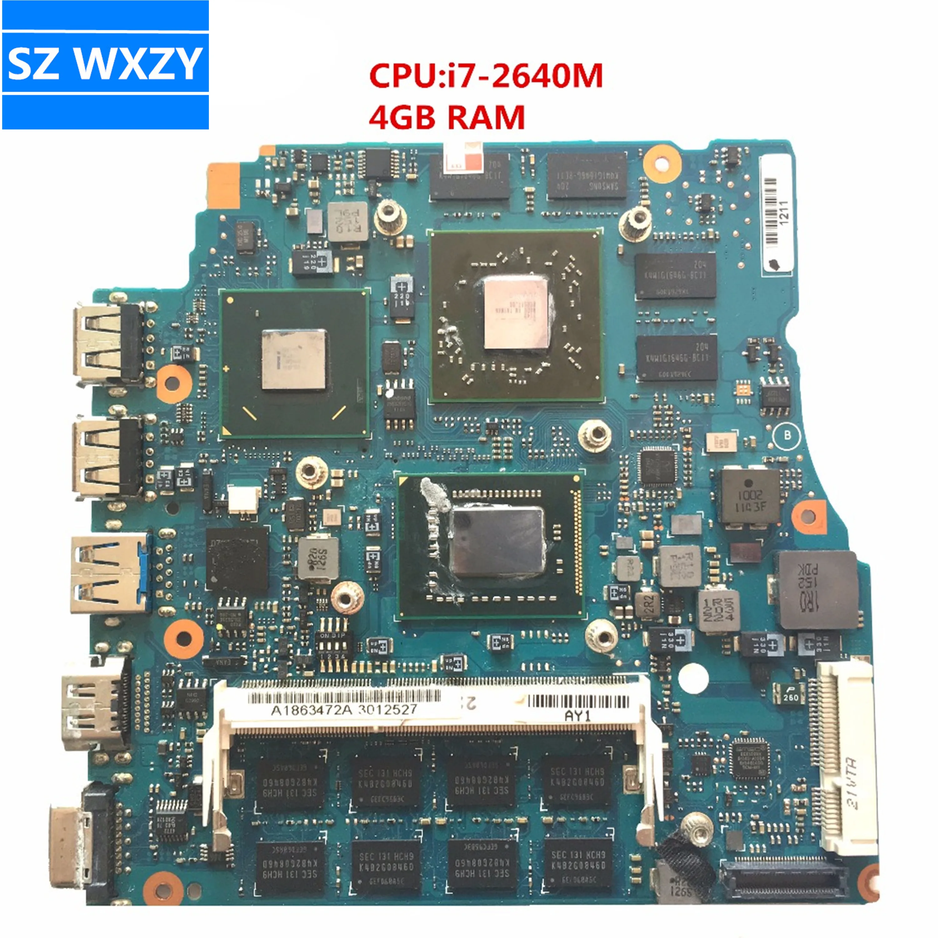 Для SONY VPCSA 15 6 дюймовый ноутбук материнская плата HM67 MBX-237 A1863472A с i7-2640M Процессор 4 Гб