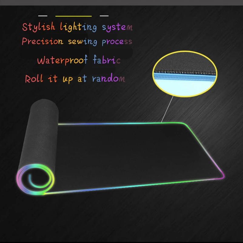 USB коврик для мыши светящийся компьютерный большой светодиодный