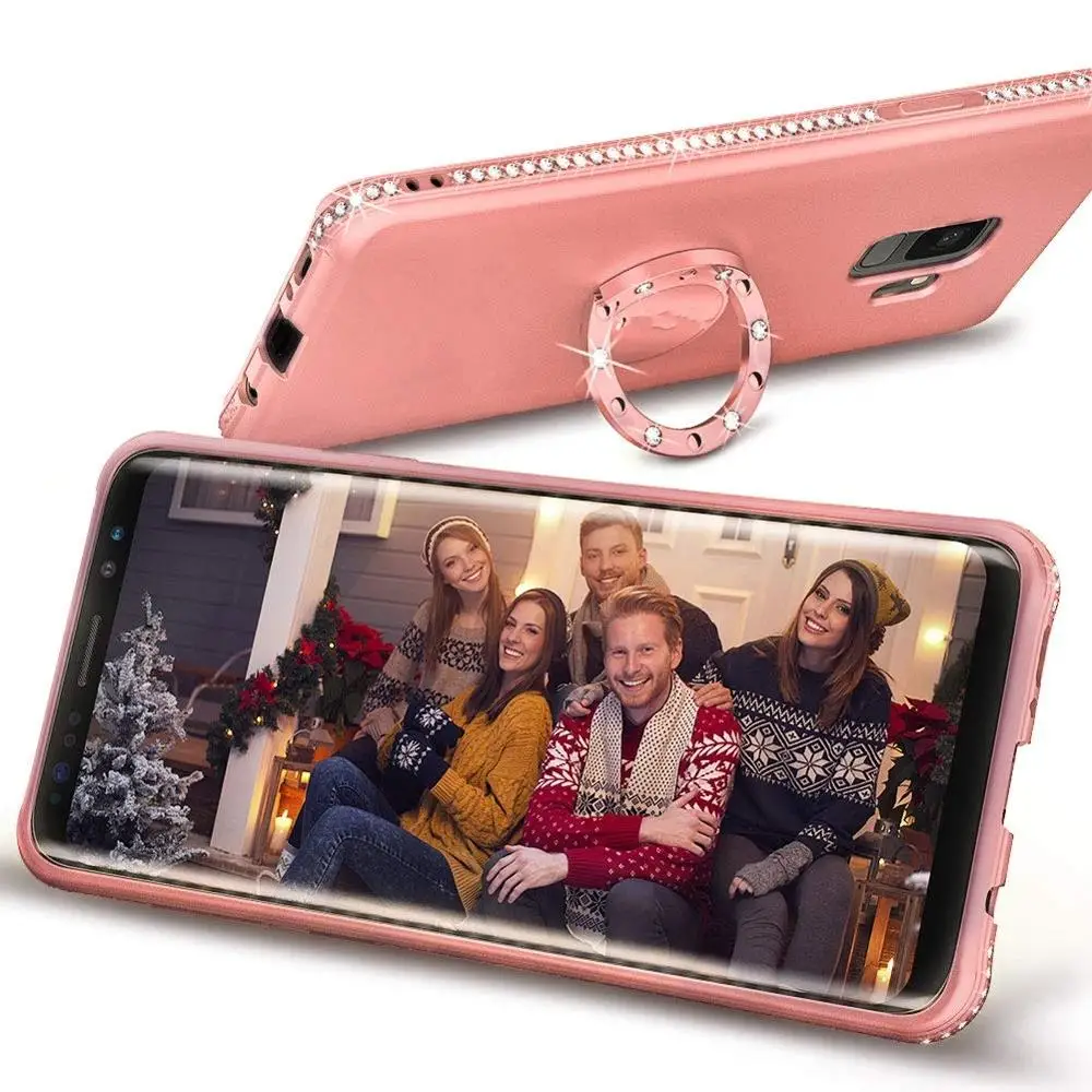 Алмазный чехол для samsung Galaxy A7 A8 A6 плюс 2018 A5 A3 2017 Крышка J8 J6 J4 J3 J7 J5 Prime Pro кольцо -