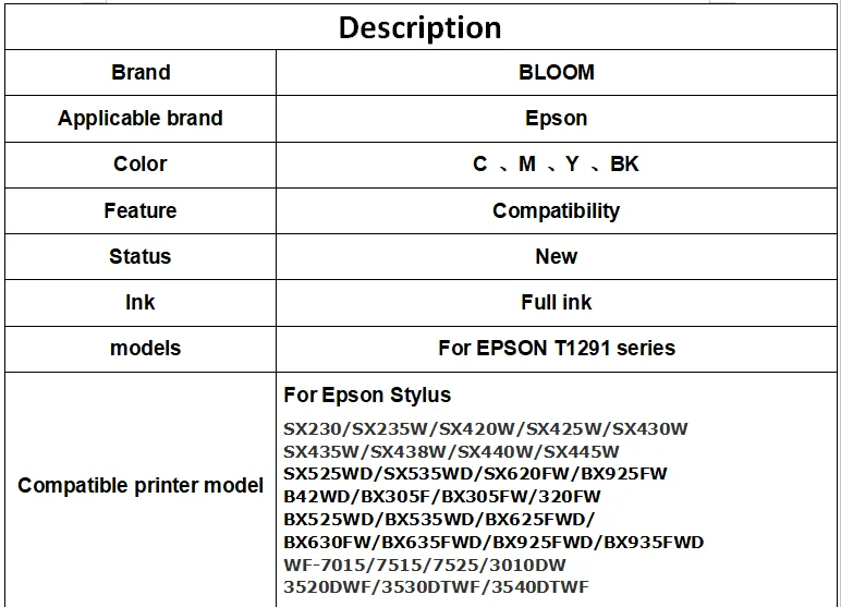 T1291 Черный чернильный картридж для принтера EPSON Stylus SX525WD SX535WD SX620FW BX925FW офисные B42WD BX305F BX305FW 320FW BX525WD BX535WD
