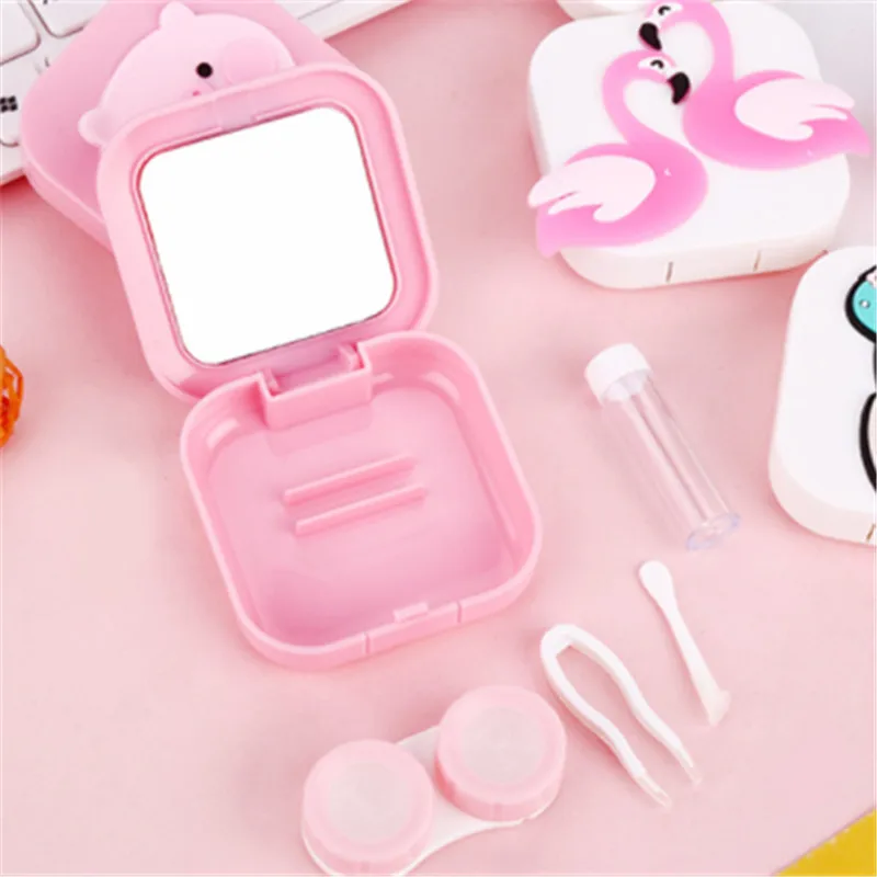 1 шт. симпатичная мультяшная коробка для контактных линз с сердечками девочек