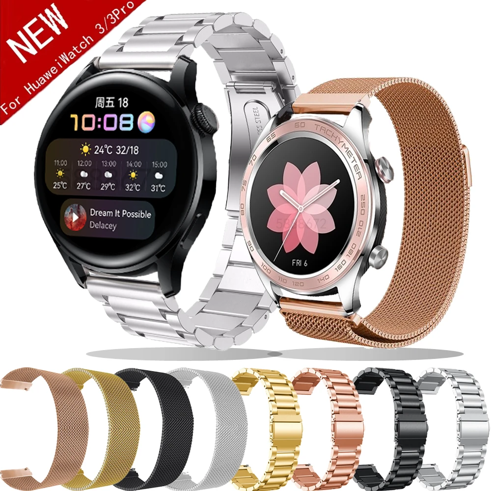 

22mm watch strap For Huawei Watch 3/3 Pro/GT/GT2 46/Gt2 pro Metal stainless steel bracelet For Honor Watch Dream/magic 2 46mm