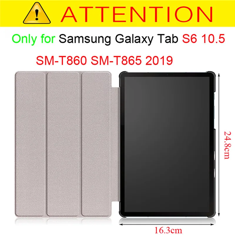 

Slim Thin Foldable Fashion Prints PU Leather Magnetic Case for Samsung Galaxy Tab S6 10.5 SM-T860 T865 2019 Tablet Stand Cover