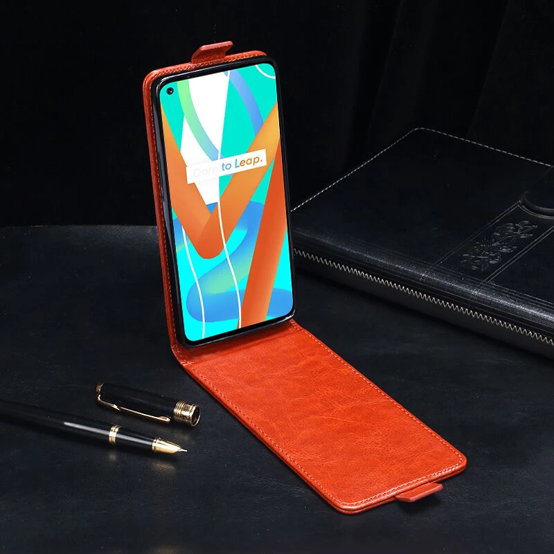UP Down Case For Oppo Realme 8 5G 6.5&quot Phone Bag Holster Vertical Flip PU Leather Cover Realme8 RMX3241 Premium Cases | Мобильные