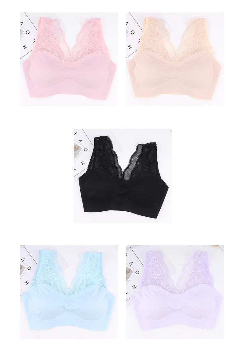 Queenral Бесшовные бюстгальтеры для женщин нижнее белье отжимать Bralette BH беспроводной бюстгальтер s m l xl сексуальное кружевное белье