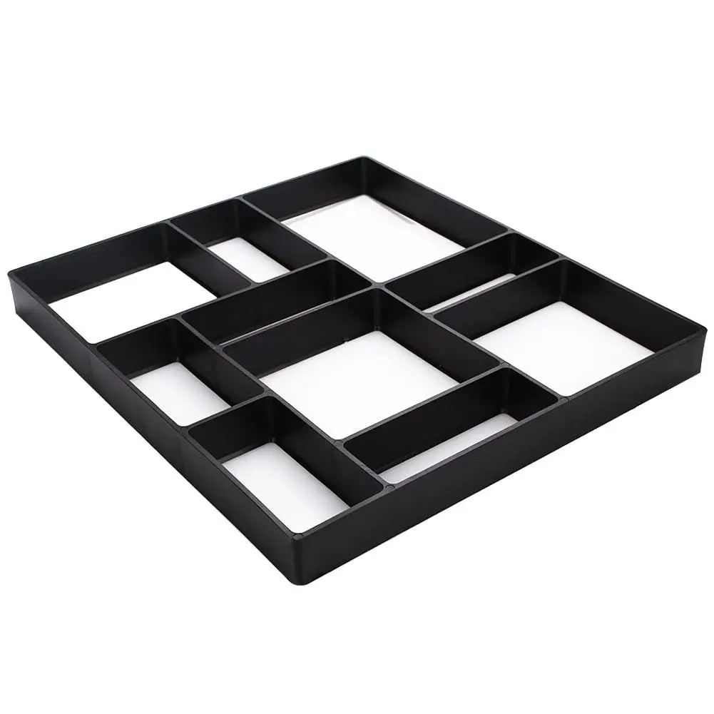 

Practic Concrete Molds Black DIY Garden Decorate Pavement Mold Cement Brick Molds Plastic Slate Ground Path Maker Mold