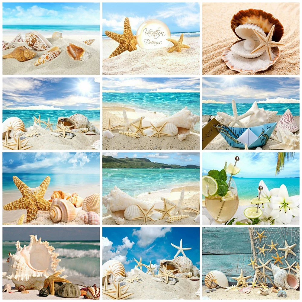 EverShine алмазная вышивка Приморский мозаика пейзаж картина стразы Ракушка крестом