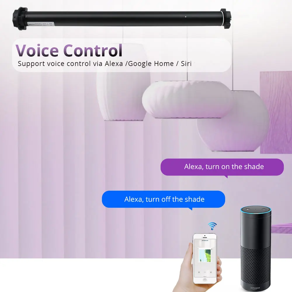 Zemismart WiFi Tuya умный занавес мотор для 36 37 мм трубка Alexa Google домашний контроль ролик