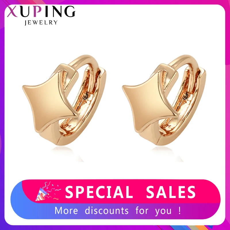 Ювелирные изделия Xuping модные элегантные маленькие позолоченные серьги huggies для