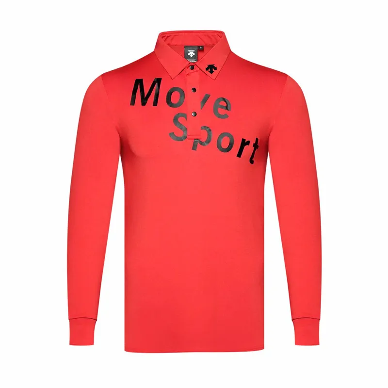 Long sleeve red Qмужская спортивная одежда с длинным рукавом, одежда для гольфа, S-XXL на выбор, Повседневная рубашка для гольфа - Цвет: Long sleeve red