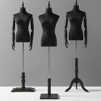 high quality black wood arm color full female head sewing mannequin cotton body metal base wedding womenadjustable rack d406