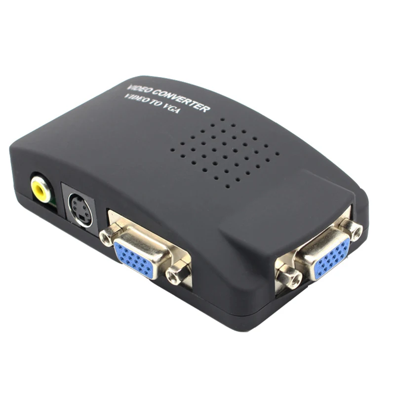 S-video Композитный RCA AV в VGA конвертер с USB питания для ТВ к ПК конвертер(VGA кабель не входит в комплект