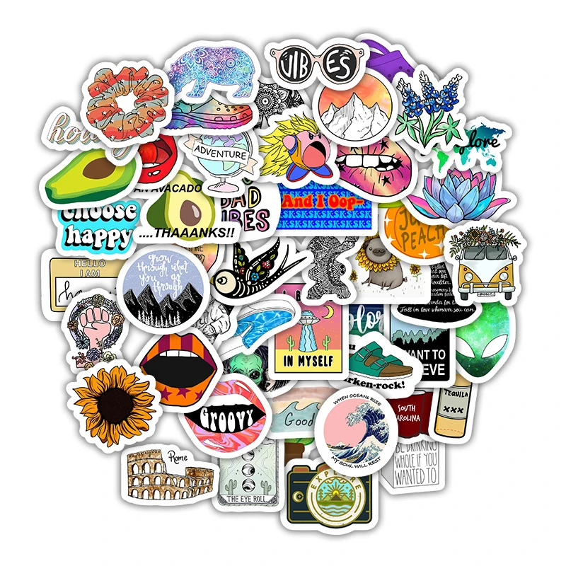 Наклейки для ноутбука мотоцикла скейтборда чемодана холодильника 50 шт./лот |