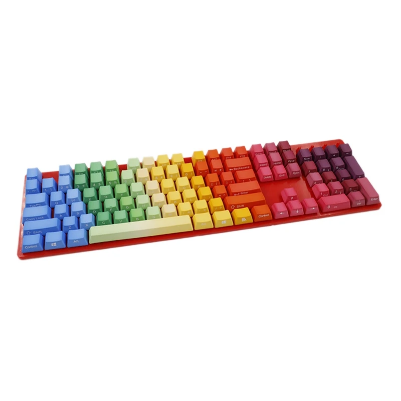 104 ключа Радуга Keycap PBT Dip с градиент цвета радуги подходит для клавиатуры