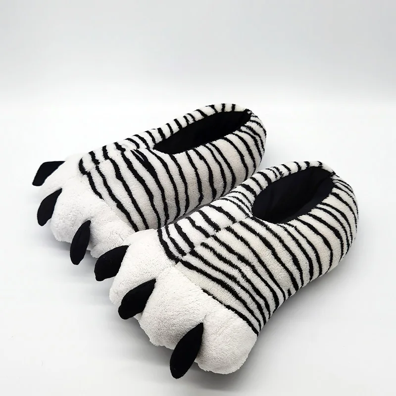 Unisex White Claws Fluffy Slippers Funny Shoes Men Women Winter Slippers Custom Slippers Home House Slippers Children Indoor