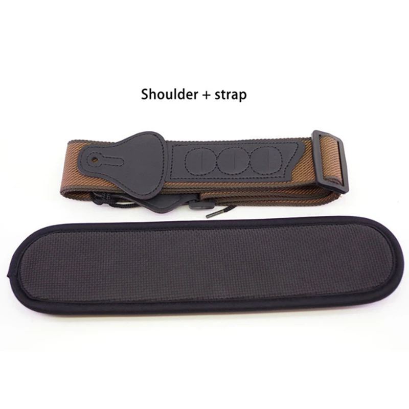 

1 Set Black Guitar Shoulder Straps with 3 Pick Holders & 1 Set Guitar Strap Locks and Buttons Security Straplocks