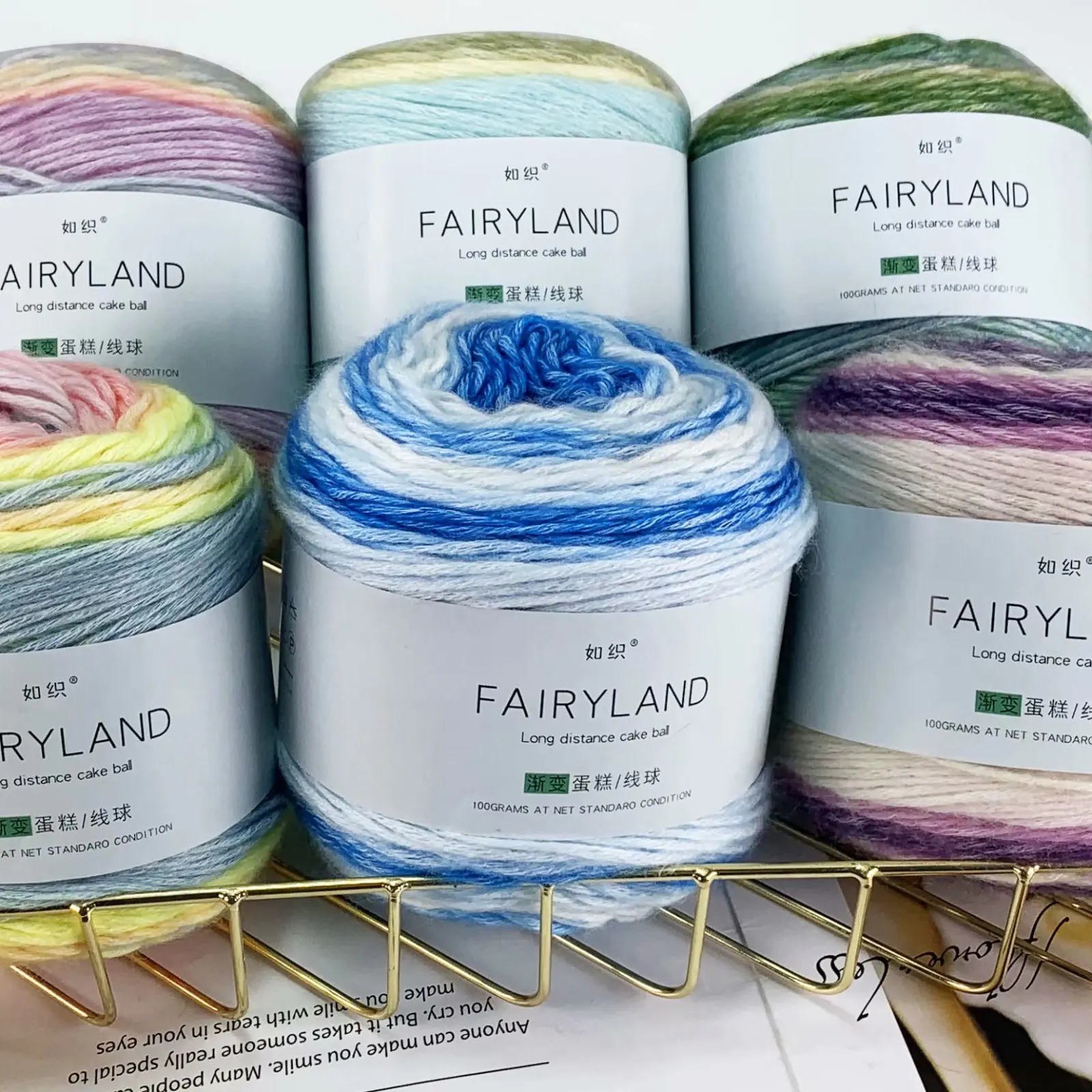 100 г Радужная цветная хлопчатобумажная пряжа ручной работы мягкая толстая для