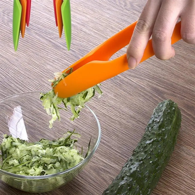 

3 Pcs Food Grade Silicone Salad Bread Tongs Home Plastic Thickened Serving Tongs Non-Stick Toast Clip Kitchen Utensils Sets