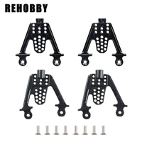 rehobby 4pcs metal front rear shock mount set lift damper tower mount hoops shocks for 110 rc axial scx10 car upgrade parts